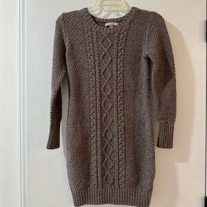 Banana Republic Cable Knit Sweater Dress in Taupe